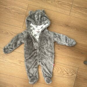 Magnetic Me Cozy Gray Fleece Baby Onesie